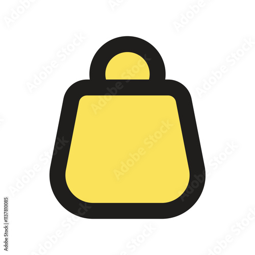 A minimalist pixel art depiction of a small yellow handbag or purse.