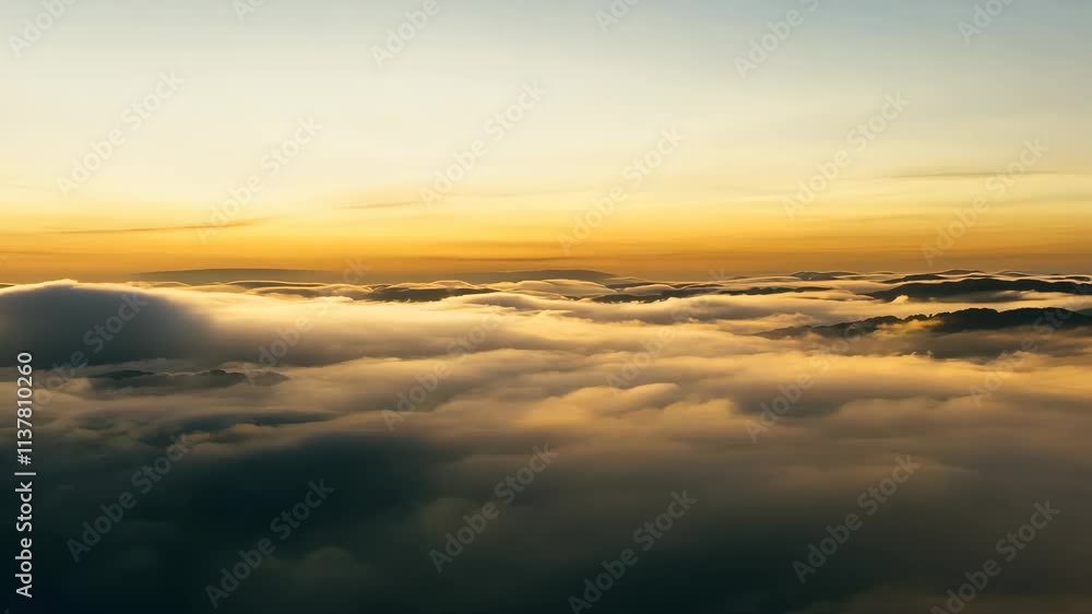 Mesmerizing cloud movement over vibrant sunset horizon Mesmerizing cloud movement over vibrant sunset horizon