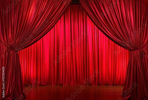 Wallpaper Mural Red stage curtain with arch entrance Torontodigital.ca