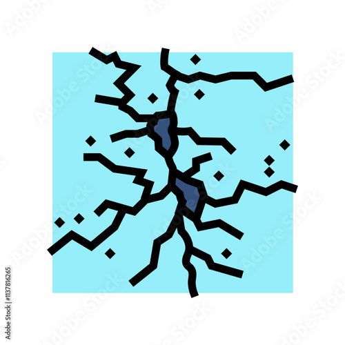 crack in ice fracture color icon vector. crack in ice fracture sign. isolated symbol illustration