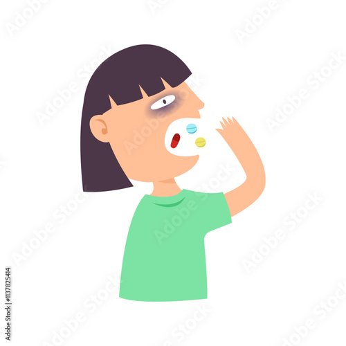 person insomnia and depression disorder symptom concept