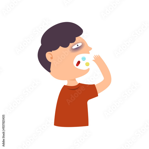 person insomnia and depression disorder symptom concept