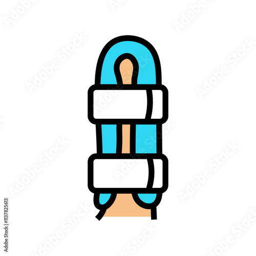 splint for finger fracture color icon vector. splint for finger fracture sign. isolated symbol illustration