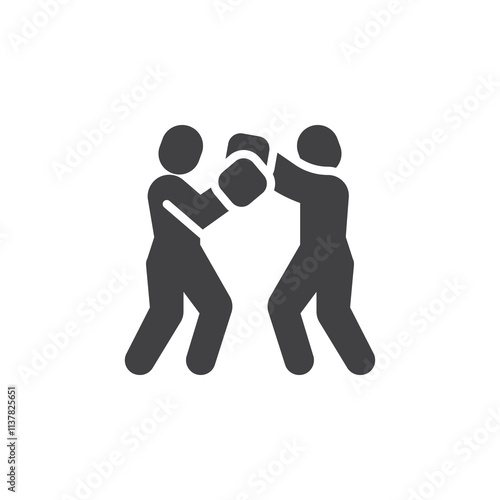 Practice boxing with a partner vector icon