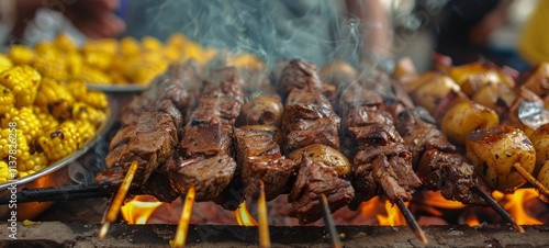 street food, delicious fast food.