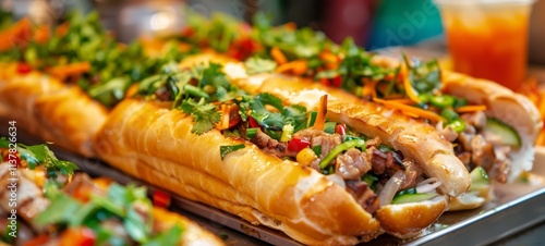 street food, delicious fast food.