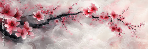 Cherry Blossom Ink Painting