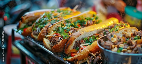 street food, delicious fast food.