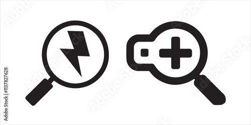 Search line icons. Set Magnifier search
