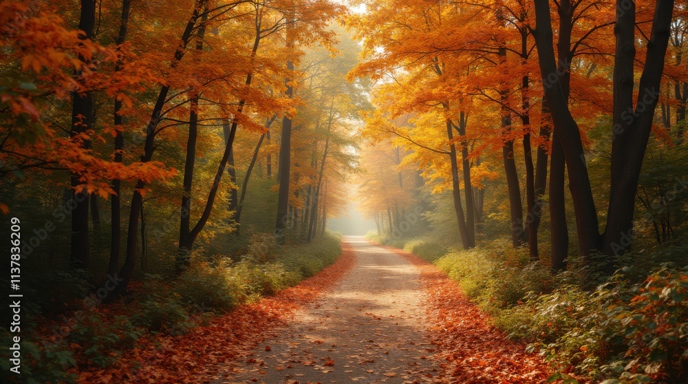 Fototapeta premium Serene Autumn Pathway