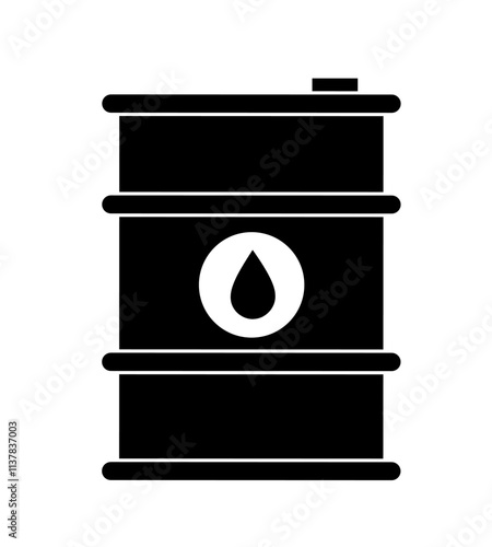 oil drum icon vector on white background. petrol barrel