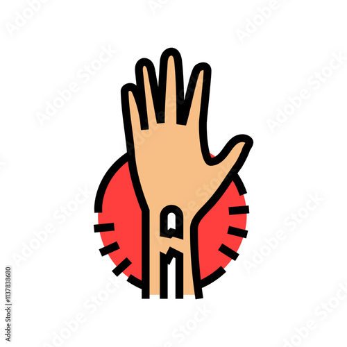 broken arm fracture injury color icon vector. broken arm fracture injury sign. isolated symbol illustration