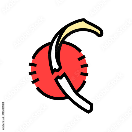 fractured rib fracture injury color icon vector. fractured rib fracture injury sign. isolated symbol illustration