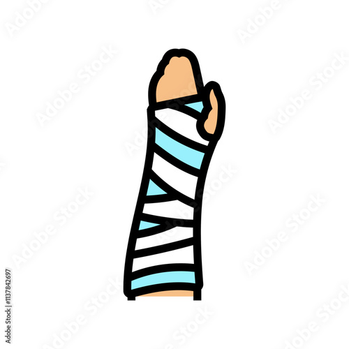 arm cast fracture injury color icon vector. arm cast fracture injury sign. isolated symbol illustration