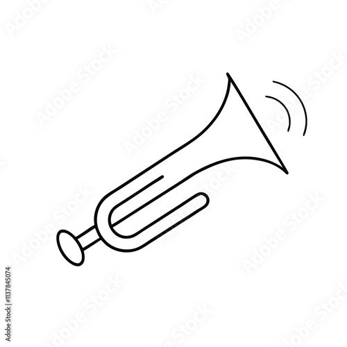 a black and white line drawing of a trumpet