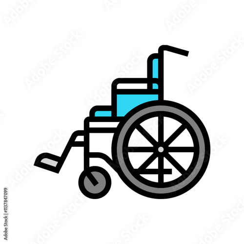 wheelchair fracture injury color icon vector. wheelchair fracture injury sign. isolated symbol illustration
