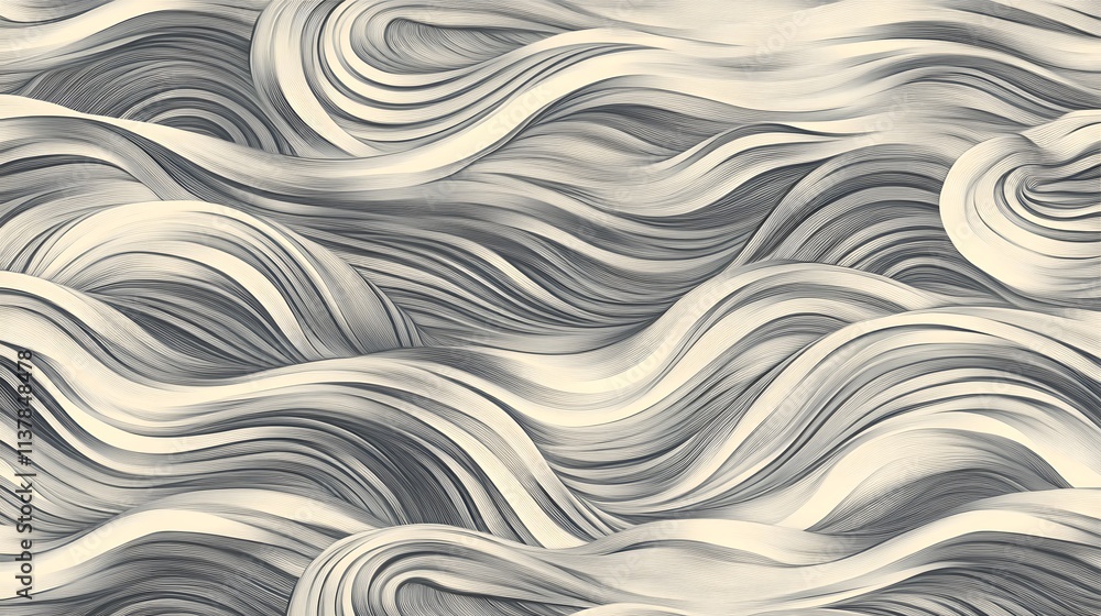 Obraz premium Neutral Wave Patterns: Calm Background in Warm Greys