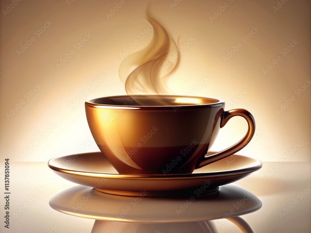 Obraz premium Coffee Cup Silhouette Set: Steam, Hot Drink, Mug, Teacup, Espresso, Coffee, Beverage, Cup 
