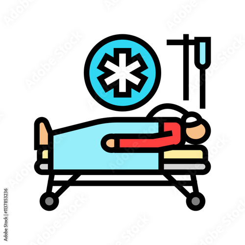 emergency room fracture injury color icon vector. emergency room fracture injury sign. isolated symbol illustration