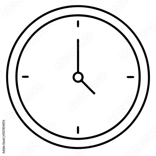 Alarm clock outline design, Clock vector art design, Modern clock art outline shape