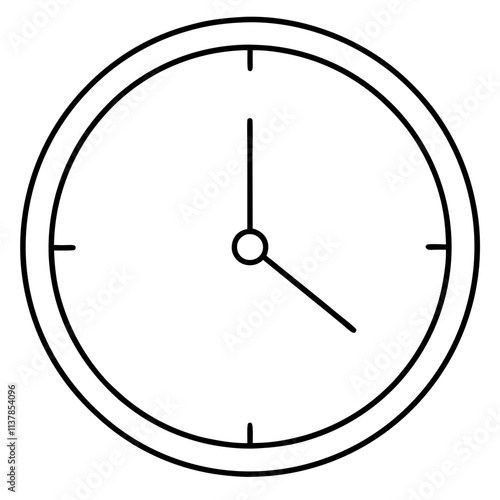 Alarm clock outline design, Clock vector art design, Modern clock art outline shape