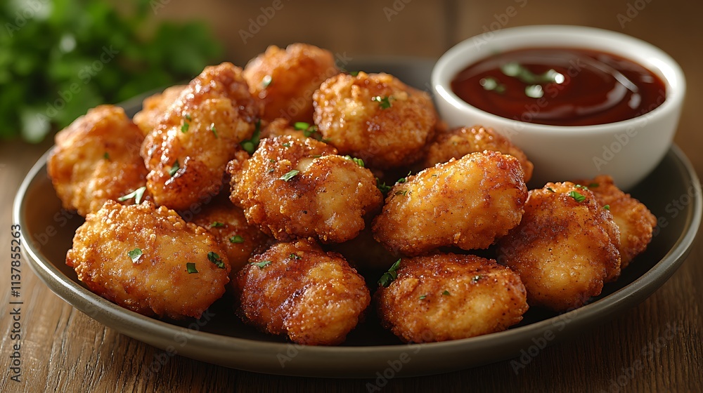 Crispy Chicken Bites Served with Tangy Sauce Crispy Chicken Bites Served with Tangy Sauce