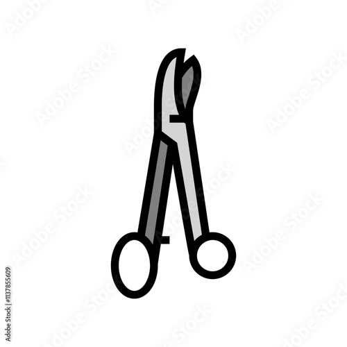 plaster cast scissors fracture injury color icon vector. plaster cast scissors fracture injury sign. isolated symbol illustration