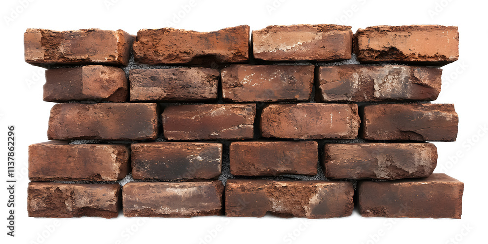 Obraz premium bricks wall isolated on white background