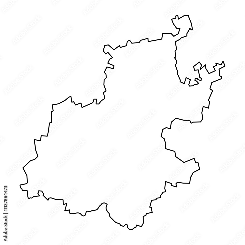 Obraz premium Gauteng province map, administrative division of South Africa. Vector illustration.