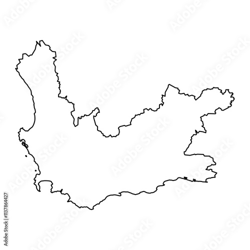 Western Cape province map, administrative division of South Africa. Vector illustration.