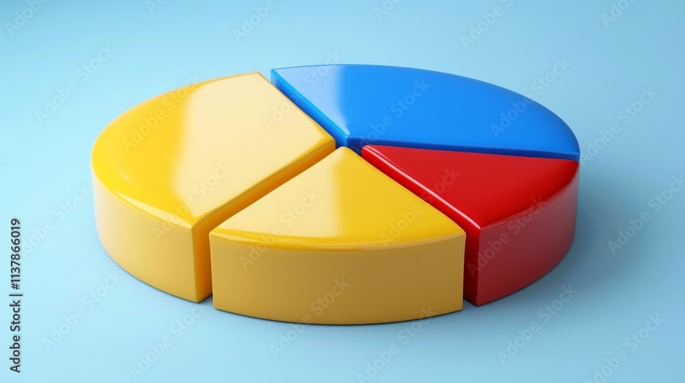 Fototapeta premium Vibrant modern abstract 3d pie chart design featuring a dynamic and colorful visual palette