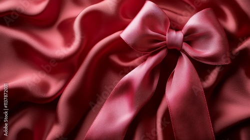 Wallpaper Mural A maroon satin fabric with a tied ribbon bow Torontodigital.ca