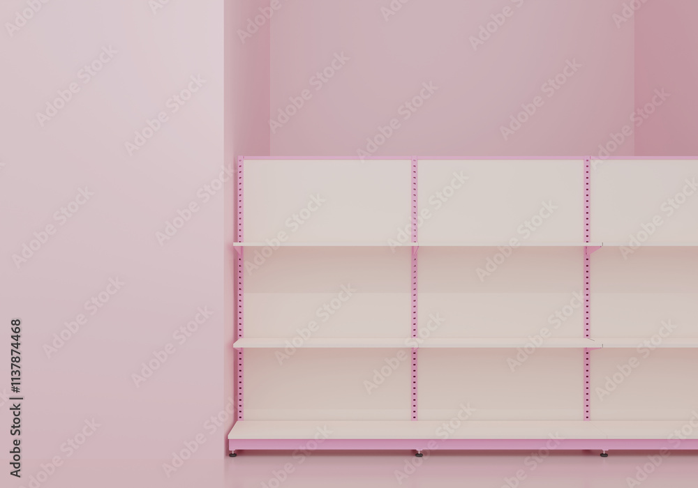 Fototapeta premium pink supermarket shelf