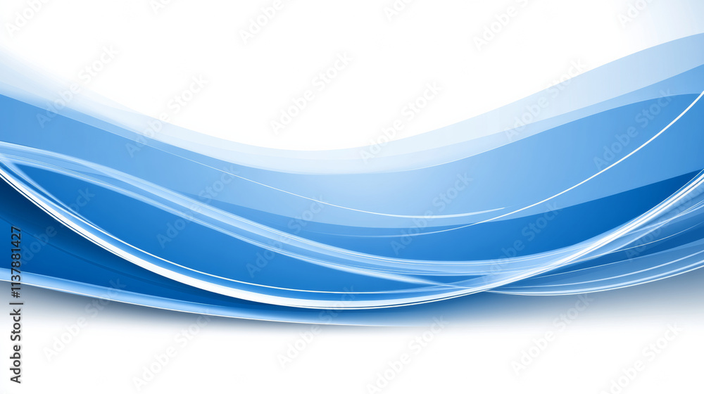 Obraz premium Smooth blue waves create calming abstract background, perfect for design
