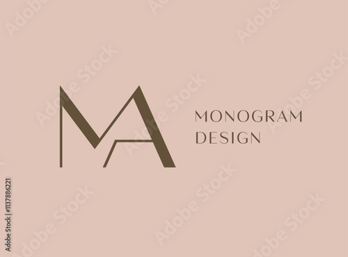 MA letter logo icon design. Classic style luxury initials monogram.