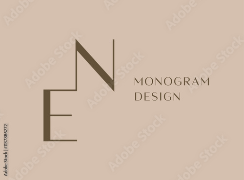 NE or EN letter logo icon design. Classic style luxury initials monogram.