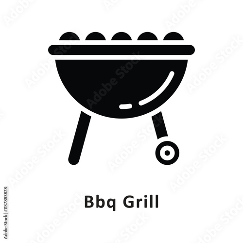 Bbq Grill Vector Gylph Icon. Eps 10 File 