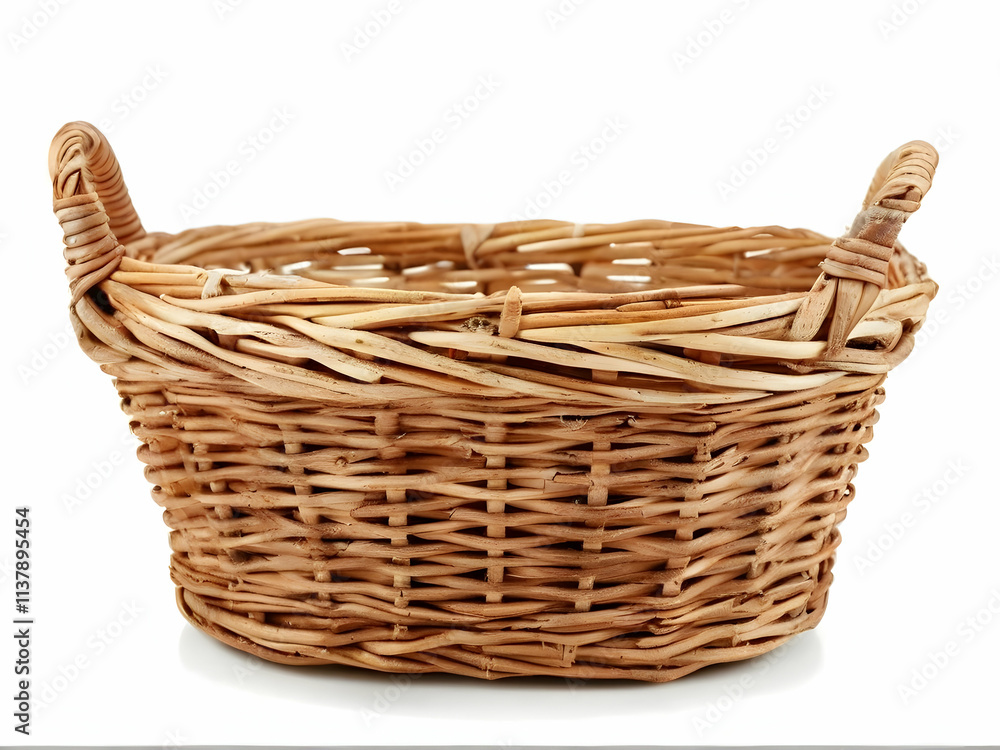 Obraz premium wicker basket isolated on white