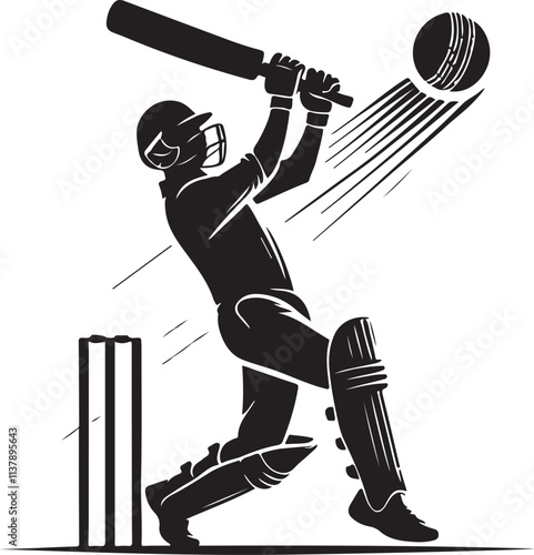 Cricket Player Vector Illustration