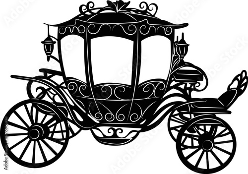carriage silhouette on white background, vector