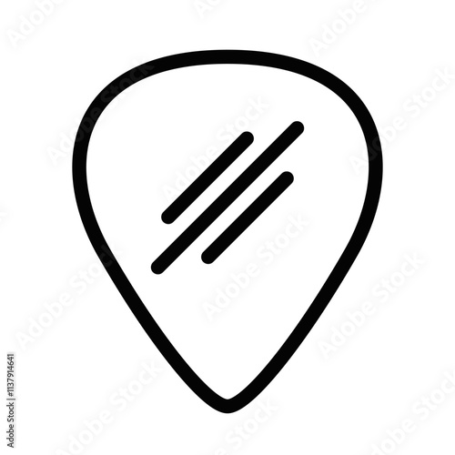Guitar pick vector icon in outline style. Editable stroke.
