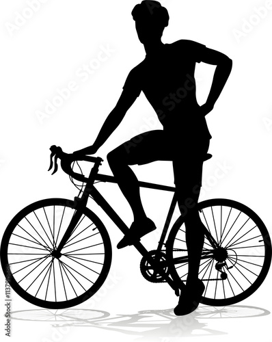 Bike and Bicyclist Silhouette