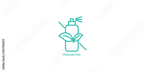 Pesticides Free Icon – Eco-Friendly and Natural Vector Symbol