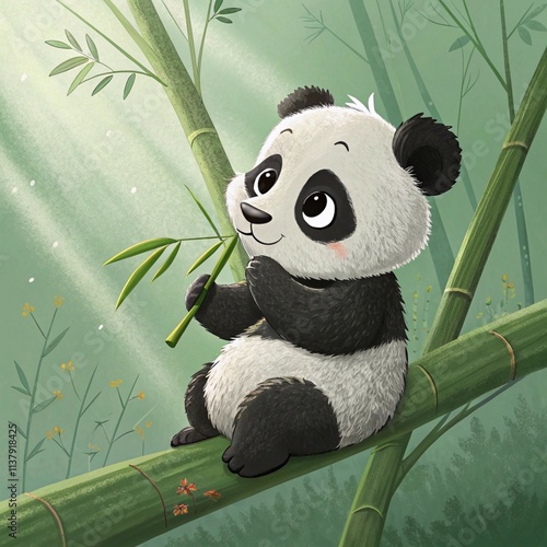 panda and bamboo photo