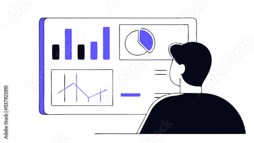 Data Analyst Reviewing Statistical Charts. Perfect for: Research presentations, academic conferences