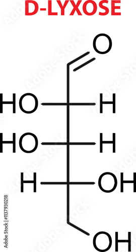 Vector Of D-Lyxose Chemical Structure