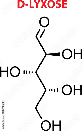 Vector Of D-Lyxose Chemical Structure