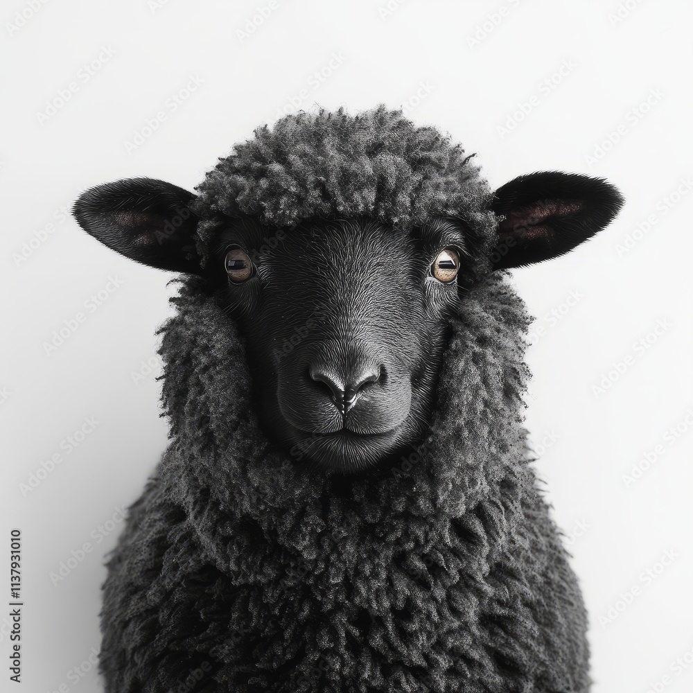 black sheep isolated on white background black sheep isolated on white background