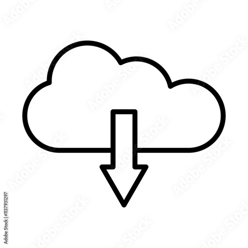 Cloud Download line icon