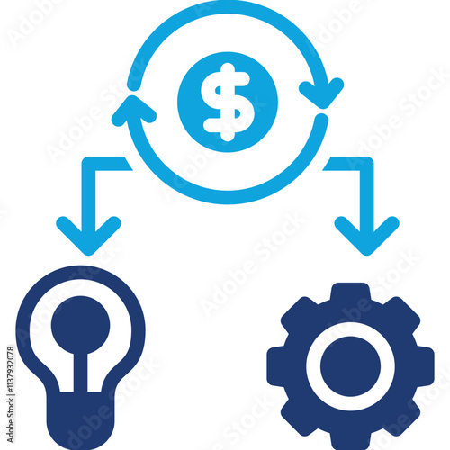 Business Model mixed color icon